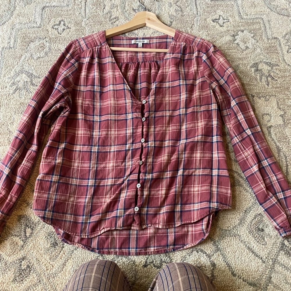 Madewell Plaid flannel blouse